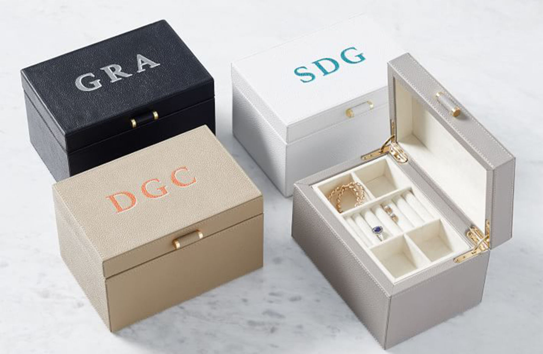 Quinn Small Leather Jewelry Box